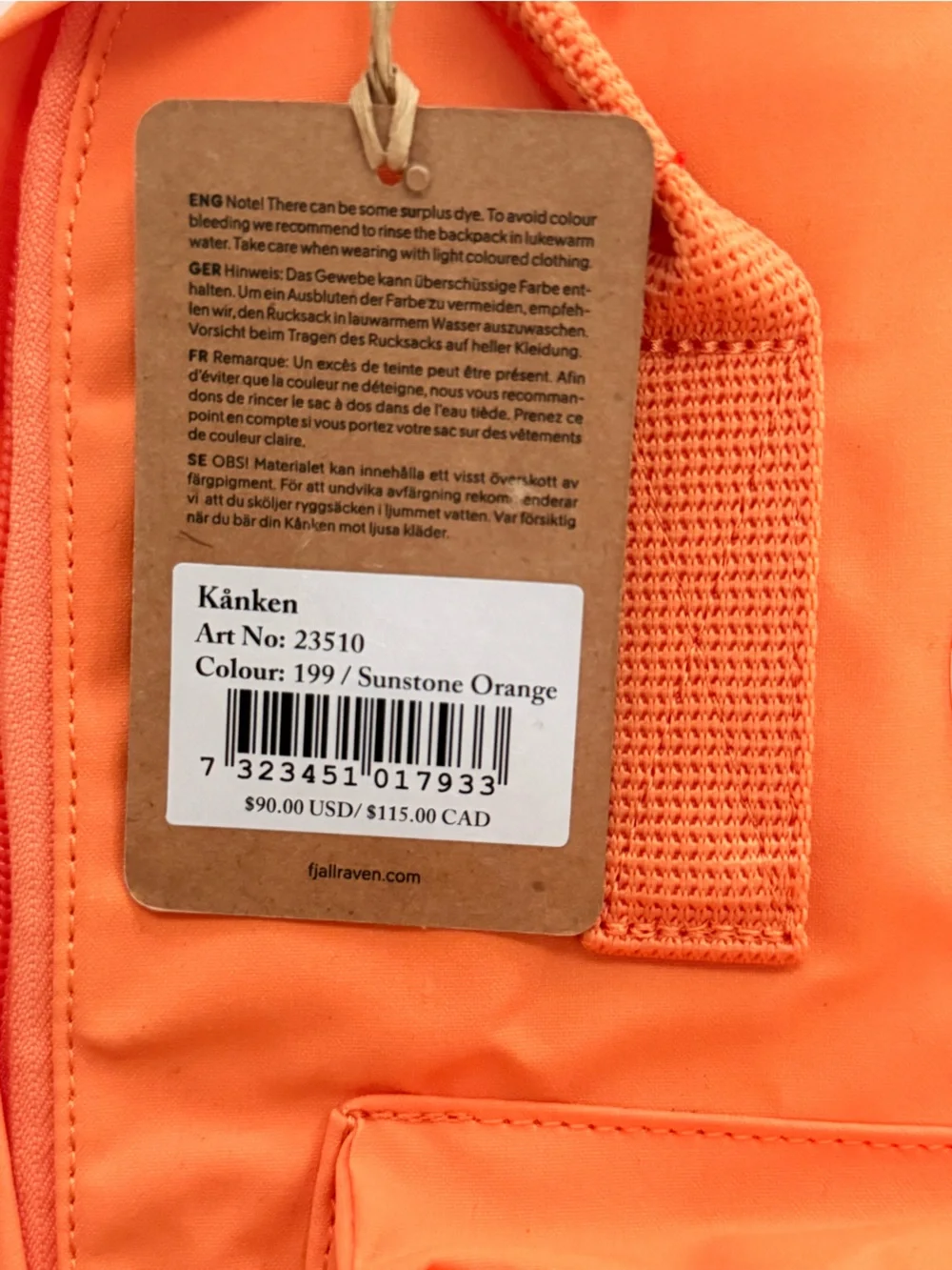 Fjällräven Kånken Classic Backpack Sunstone Orange 16L NWT